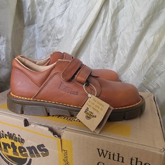 Dr.Martens brown twin strap closure gibson shoes kids size 2UK - Picture 2 of 11